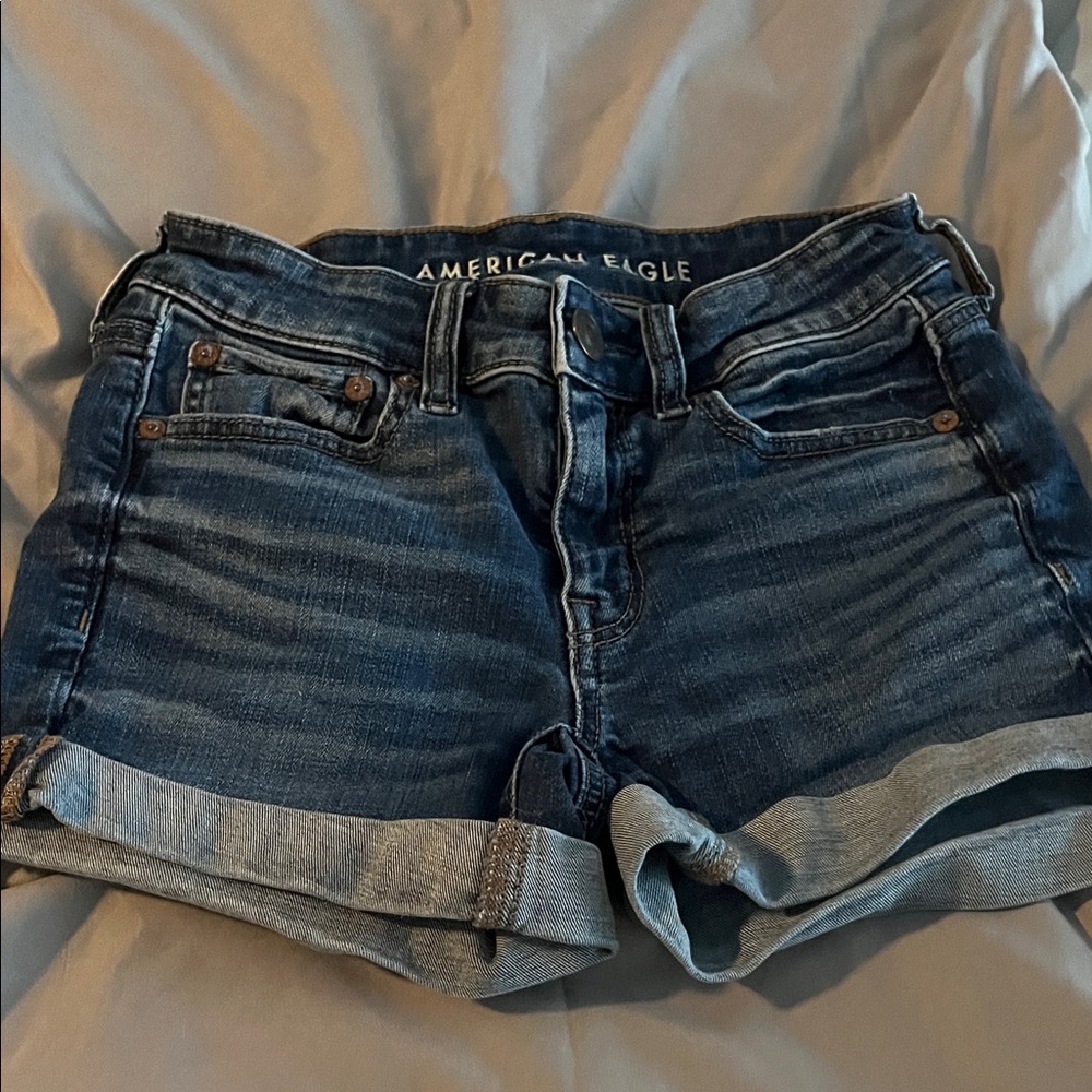 American Eagle Outfitters Dark Blue Jean Shorts youth or teen 0